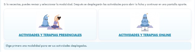 Elige la modalidad: actividades presenciales u online